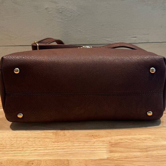 NWOT Women's Dasein Brown Vegan Leather Crossbody / Satchel bag Adjustable Strap - Picture 4 of 14